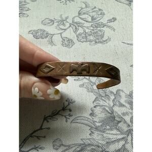 Vtg Bell Trading Post Stamped Copper Cuff Thunderbird Arrows SW Bracelet 6.5"